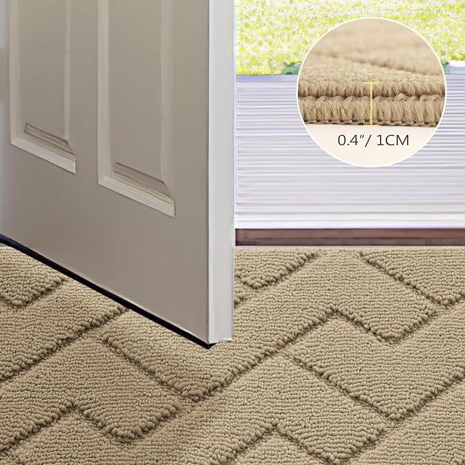 hicorfe Front Door Mat Outside Entrance, Stain and Fade Resistant, Non Slip