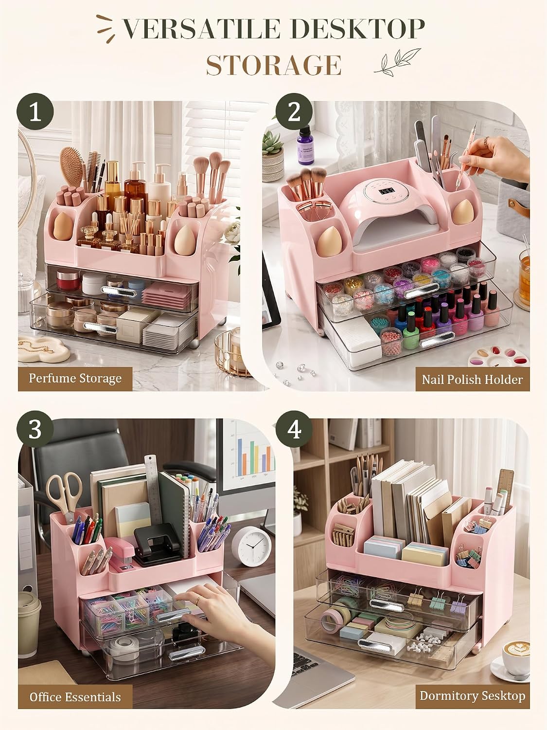 Large Makeup Organizer Countertop for Vanity Skincare Organizers