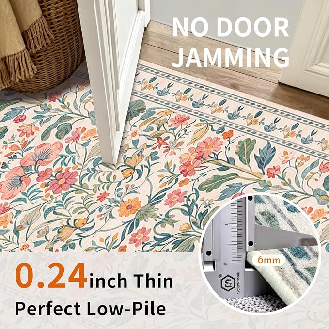 2x6 Soft Washable Runner Rugs: Velvet Feel & 5-10 Degrees Warmer Underfoot