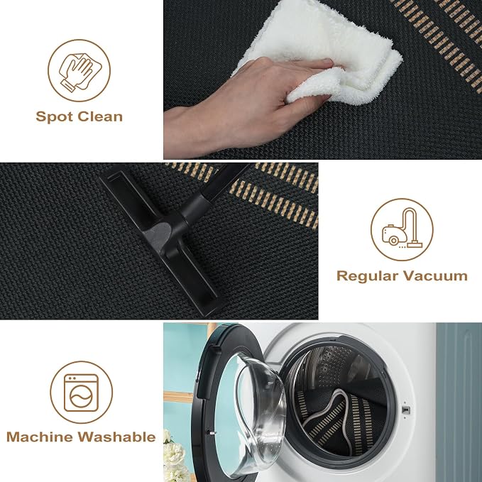 Modern Hallway Runner Rug, 2x6 Washable Easy Jute Rugs
