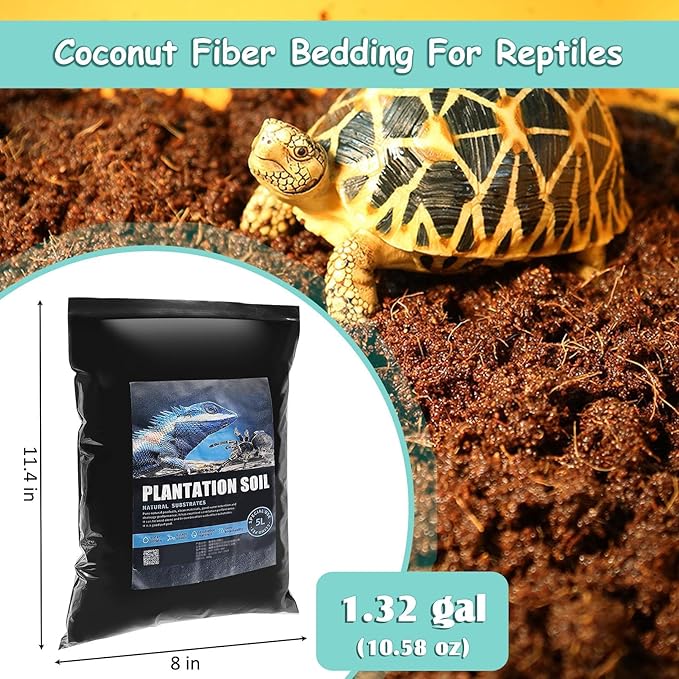 VCEPJH Loose Coconut Fiber Substrate 4 Pack Natural Coco Coir Reptile Bedding Tortoise Substrate Soil Habitat Accessories for Tarantula Snake Bearded Dragon Spiders Hermit Crabs