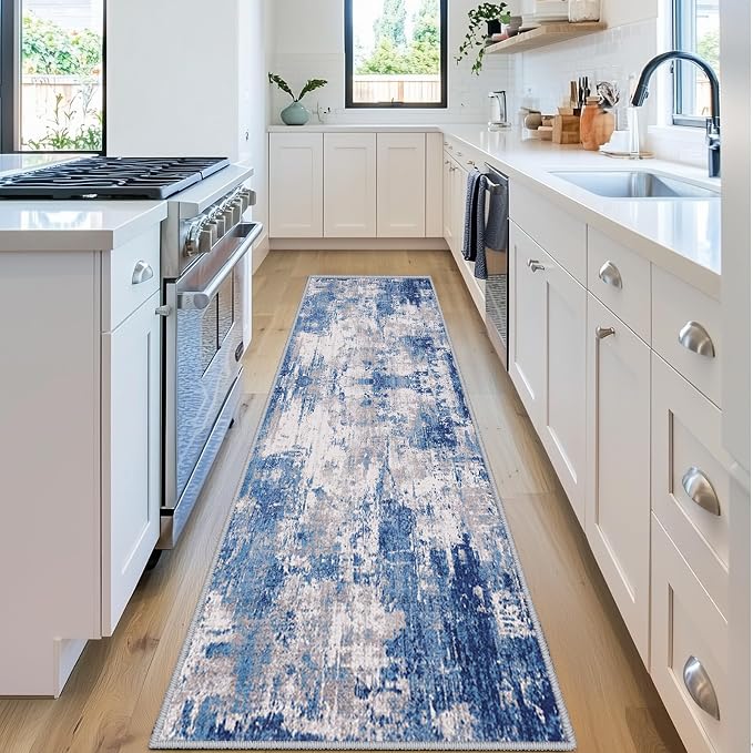 RELEANY Washable Area Rugs 2'x6' Non-Slip Modern Abstract Soft
