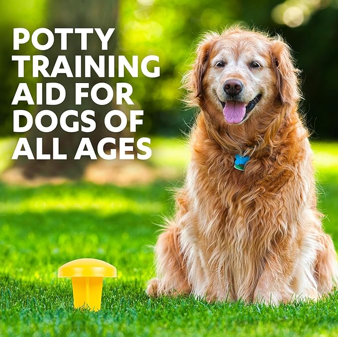 Simple Solution Pee Post Outdoor Dog Training Aid, 13-Inch Pheromone Infused Yard Marking Stake for Puppy Potty Training, Housebreaking, Lawn and Garden Dog Pee Attractant, Reusable Potty Helper