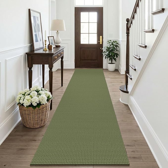 KOZYFLY Cotton Runners Rugs for Hallway 2.5'x10', Washable Runner Rug, Woven