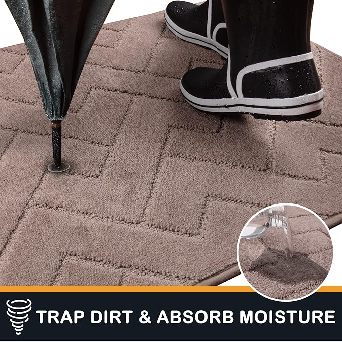 PURRUGS Dirt Trapping Door Mat 32" x 70", Non-Slip Machine Washable Entry Rug