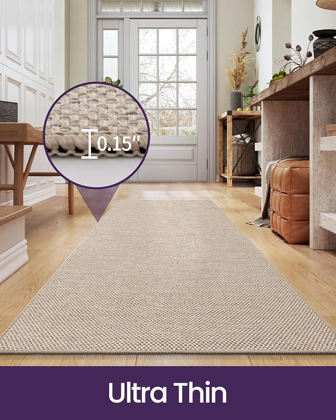 DEXI Hallway Runner Rug 2'4"x8', Non Slip Rubber Backed Runners Carpet