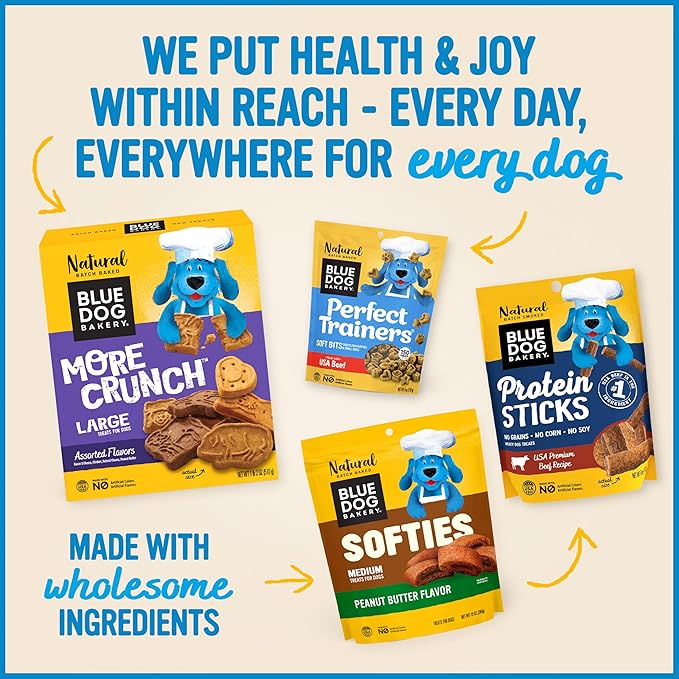 Blue Dog Bakery MarrowBakes Snacks | Small, Crunchy Beef Flavor Treat | Natural Healthy Dog Treats, 12 oz (Pack of 1)
