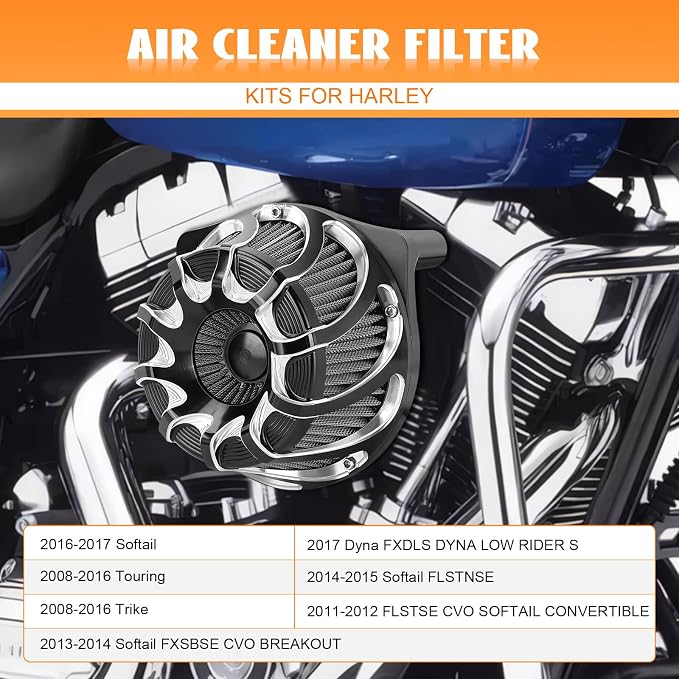 High Flow Air Cleaner Intake Filter System Kit Air Filters Cover Drift Style