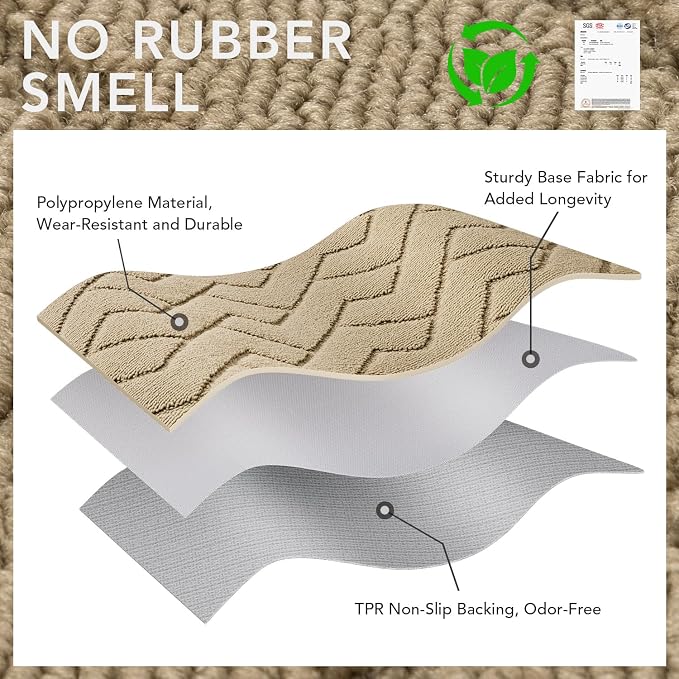 hicorfe Front Door Mat Outside Entrance, Stain and Fade Resistant, Non Slip