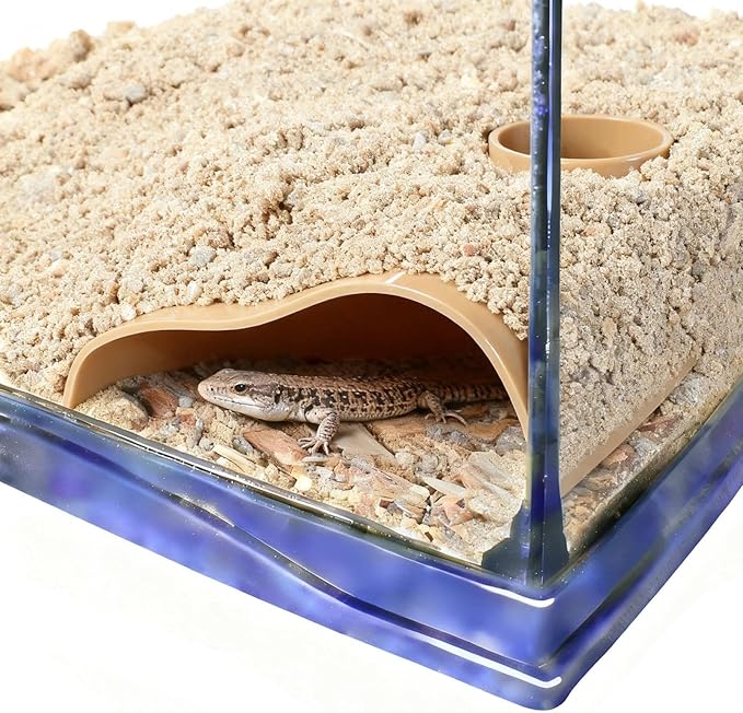 Reptile Underground Corner Cave Viewing Hide Lizard Hognose Leopard Snake Gecko Hideout Habitat Tank Enrichment Reptile Decoration Accessories Toys Ornaments Supplies