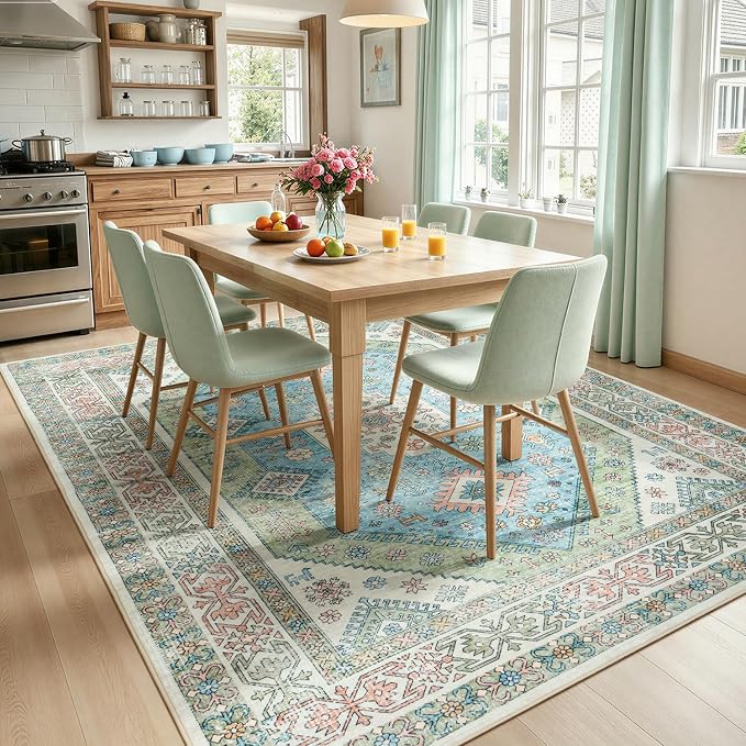 Lofus Vintage Living Room Rugs 5x7, Soft Machine Washable Area Rug