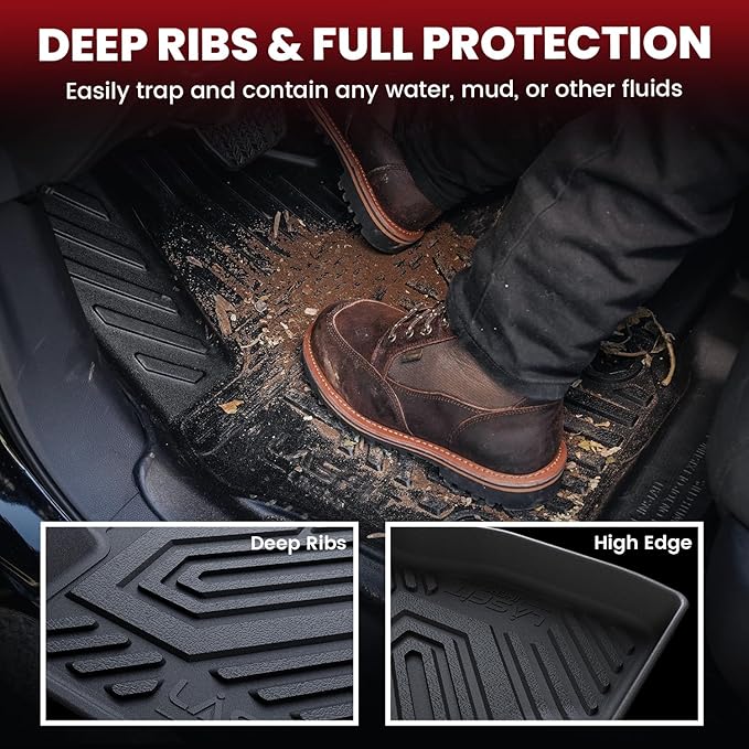 LASFIT Floor Mats for Subaru Crosstrek 2016-2017/XV Crosstrek 2013-2015/Impreza 2012-2016/WRX 2015-2021,Custom Fit TPE All Weather Floor Liners 1st & 2nd Row for Subaru Car Mats, Black