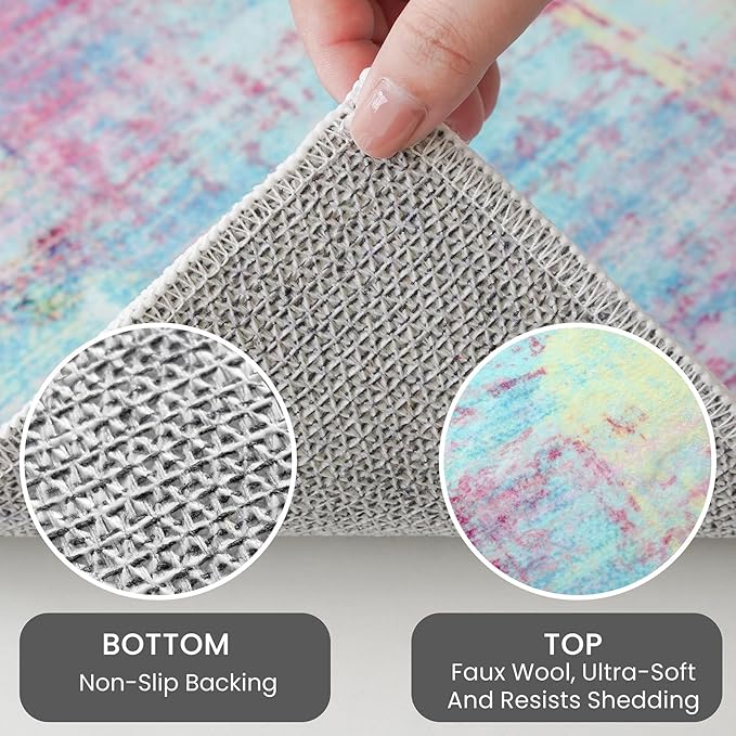 IOHOUZE Abstract Runner Rug 3x12 Ft Washable Runners