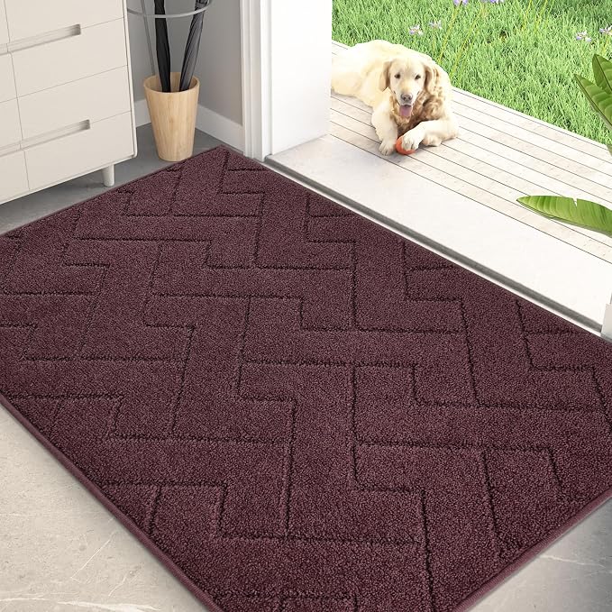 PURRUGS Dirt Trapping Door Mat 32" x 47", Non-Slip Machine Washable Entry Rug