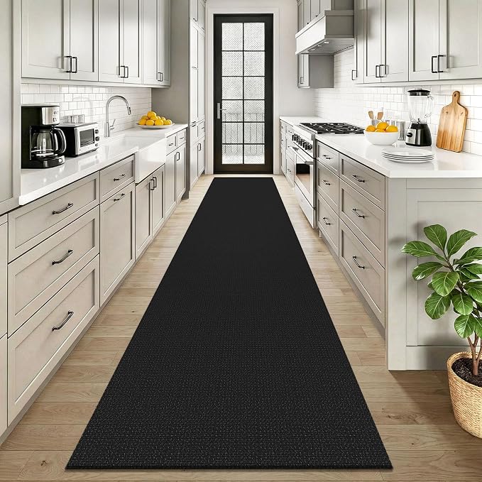KOZYFLY Black 2.5'x12' Runners Rugs