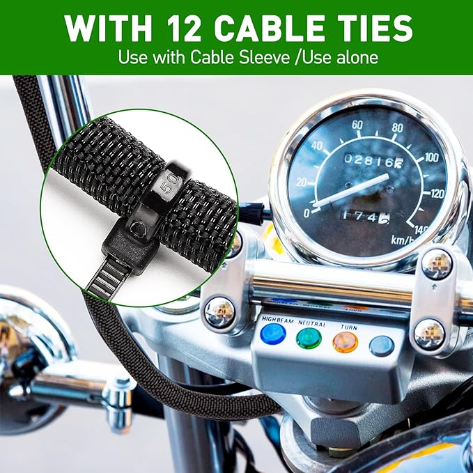 10FT Split Cable Management Sleeve Wire Loom Tubing Cord Protector for High-Temperature Automotive Harness Wires and Home Cable Management,Self-Wrapping Braided Cord Covers (3/4 Inch)