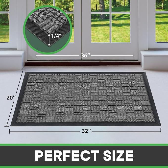 Mibao Front Door Mat, Heavy Duty Durable Welcome Mat