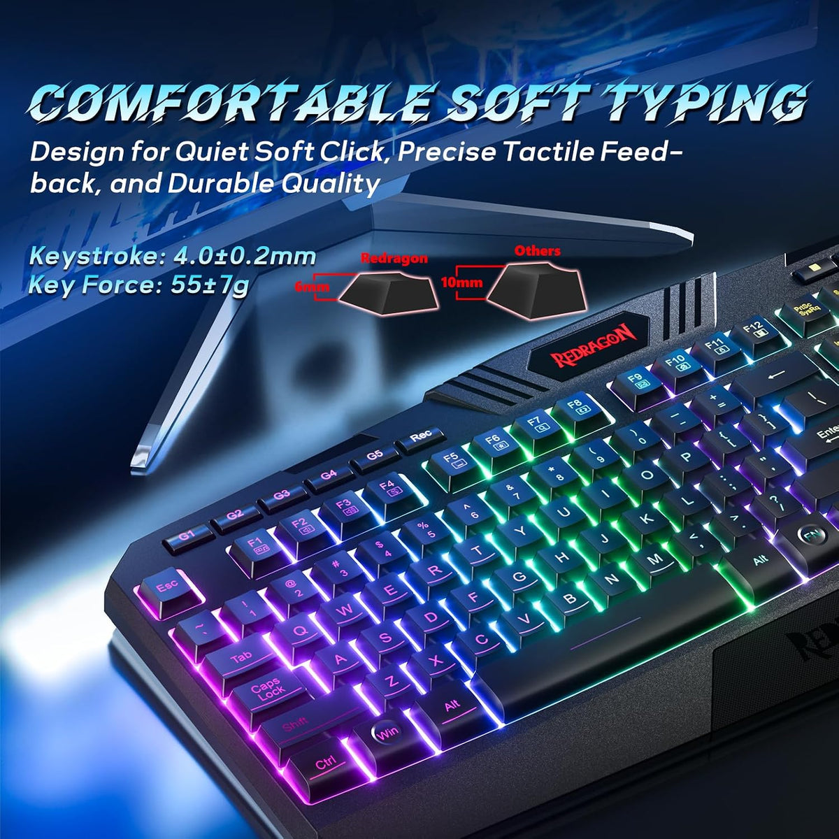 Redragon S101-3 PRO Gaming Keyboard and Mouse, RGB Backlit Programmable Keyboard Mouse with Software, Independent Macro Record Keys, Value Combo Set, New Update Version