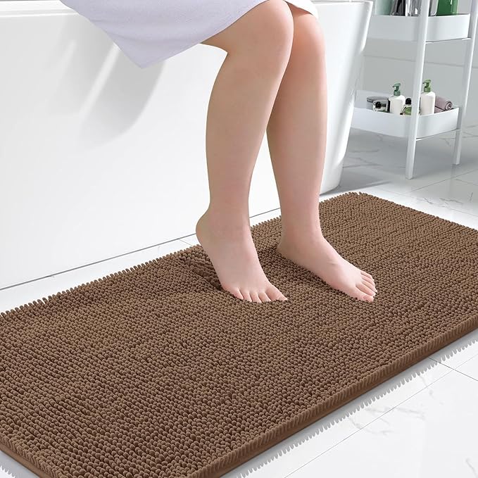 OLANLY Large Bathroom Rugs 50x30, Extra Soft Absorbent Chenille Bath Rugs