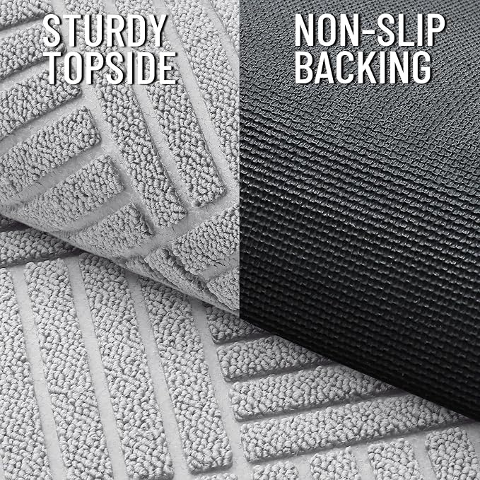 OLANLY Front Door Mat Outside Entrance 47x23, Heavy Duty Sturdy Natural Rubber