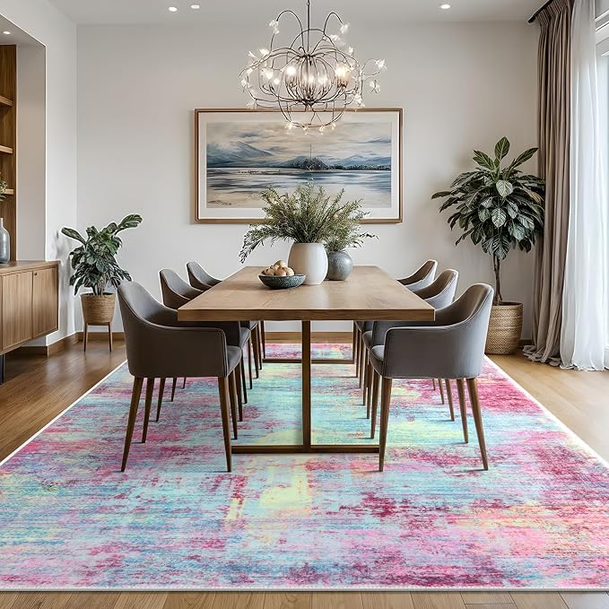 IOHOUZE Abstract Area Rugs 8x10 Ft Washable Large Rugs