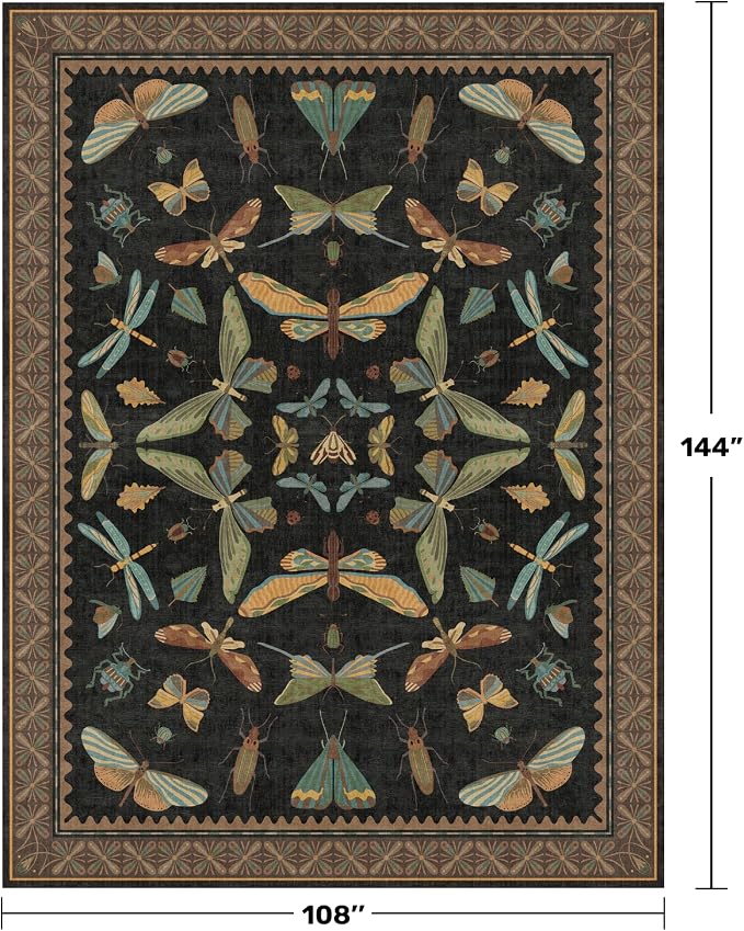 Hazo Haus Large Black Rug for Living Room