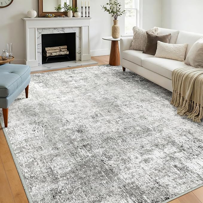 RELEANY Washable Area Rugs 9'x12' Non-Slip Modern Abstract Soft