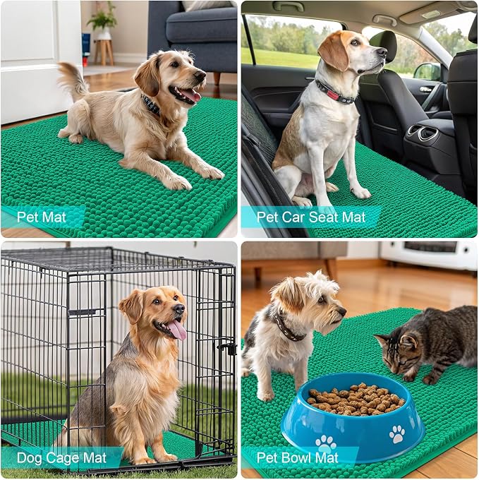 OLANLY Dog Door Mat for Muddy Paws 24x16, Absorbs Moisture and Dirt, Absorbent