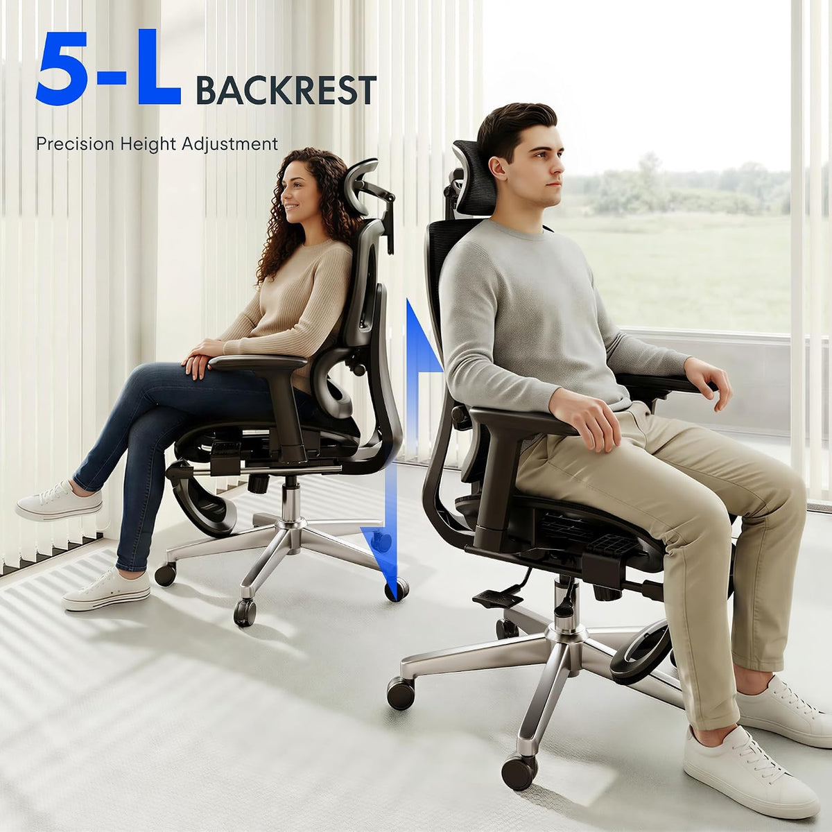 FLEXISPOT ErgoX Premium Ergonomic Office Chair Blue-FT