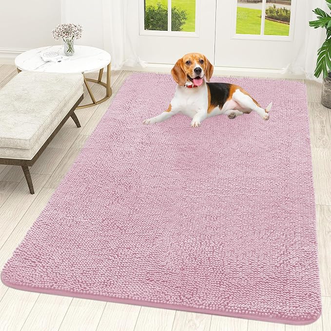 OLANLY Dog Door Mat for Muddy Paws 59x35, Absorbs Moisture and Dirt, Absorbent