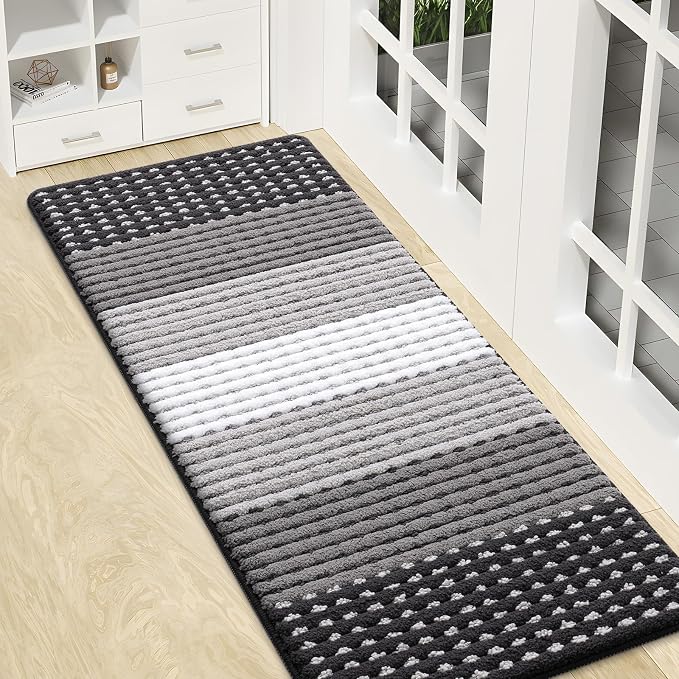 Kitinjoy Indoor Outdoor Door Mat, 47x17 Non-Slip Absorbent Dirt Trapper