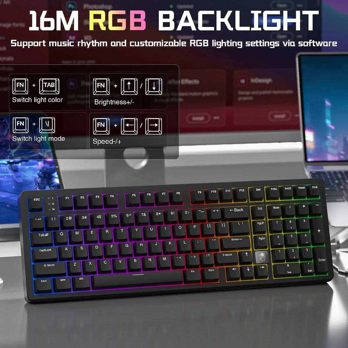 LEOBOG HI98C Pro Wireless Mechanical Gaming Aluminum Keyboard with Num Pad