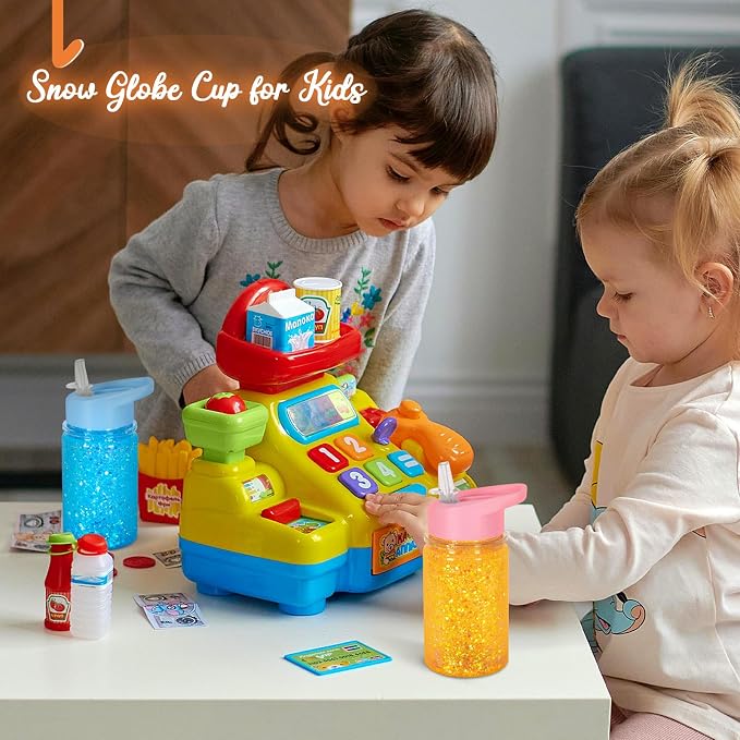 8 Pack 10 Oz Plastic Snow Globe Tumbler