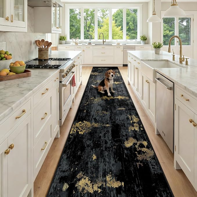 RELEANY Washable Area Rugs 2'6"x14 Non-Slip Modern Abstract Soft