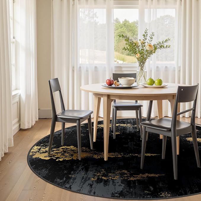 RELEANY Washable Area Rugs 4ft Non-Slip Modern Abstract Soft