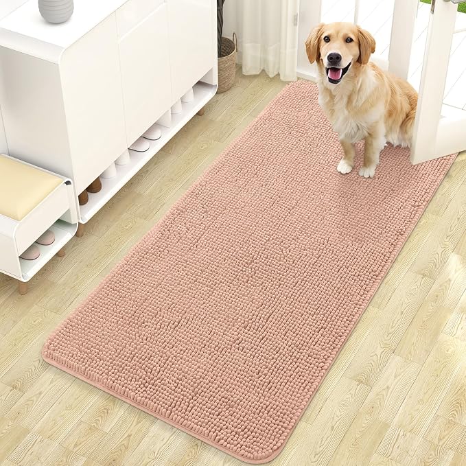 OLANLY Dog Door Mat for Muddy Paws 47x24, Absorbs Moisture and Dirt, Absorbent