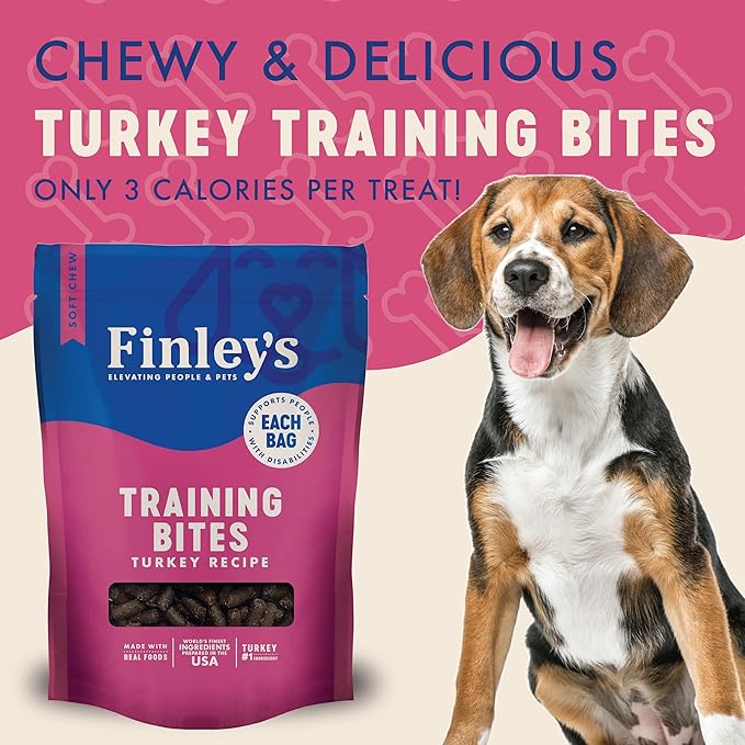 Finley's Training Treats for Puppies, Soft Turkey Dog Treats for All Dogs and Sizes, Limited Ingredient, Low Calories, 16oz, 1 Pack