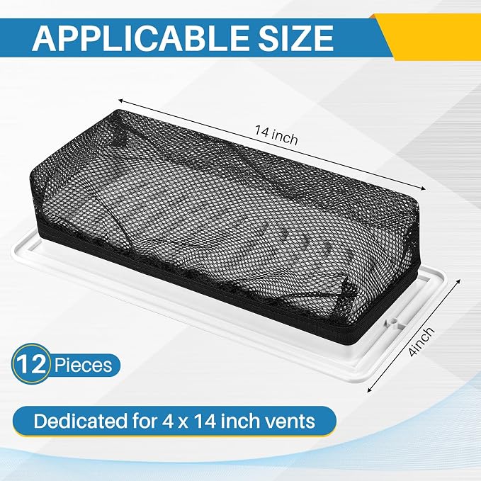 Zonon 12 Pcs 4 x 14 Inch Floor Register Trap Cover Vent Screen