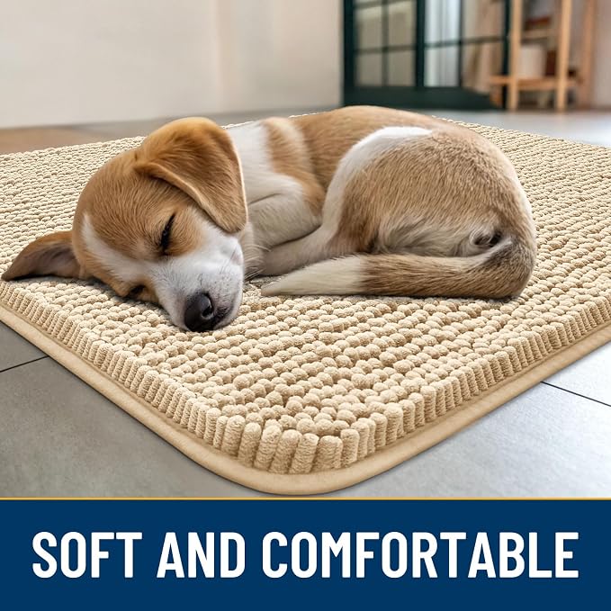 Smiry Dog Door Mat for Muddy Paws 70x24, Absorbent Dirt Trapper, Non-Slip