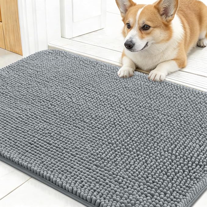 OLANLY Dog Door Mat for Muddy Paws 24x16, Absorbs Moisture and Dirt, Absorbent