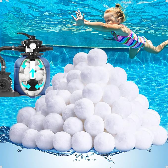 QwayHome 3.1 lbs Pool Filter Balls, Reusable Filter Sand Balls
