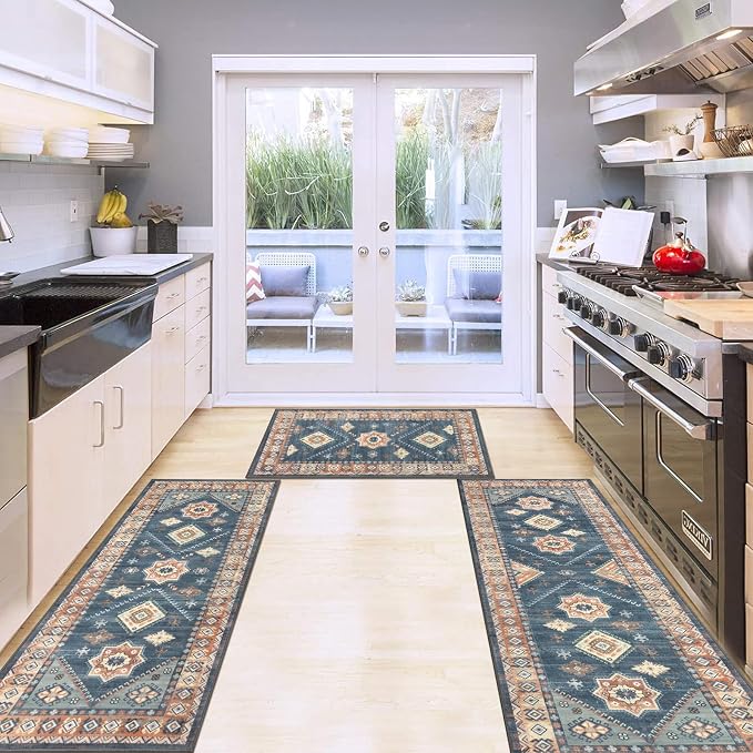 HEBE Boho Kitchen Rug Sets 3 Piece