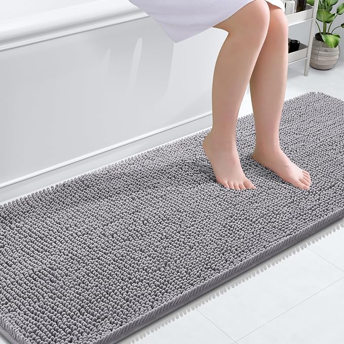 OLANLY Bathroom Runner Rugs 70x24, Extra Soft Absorbent Chenille Bath Rugs
