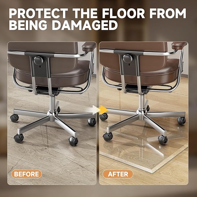 50“ x 44” Beveled Edge Glass Chair Mat