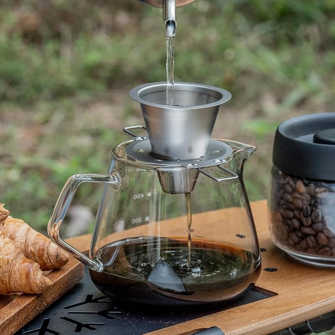 iBasingo Titanium Coffee Filter Pour Over Coffee Dripper