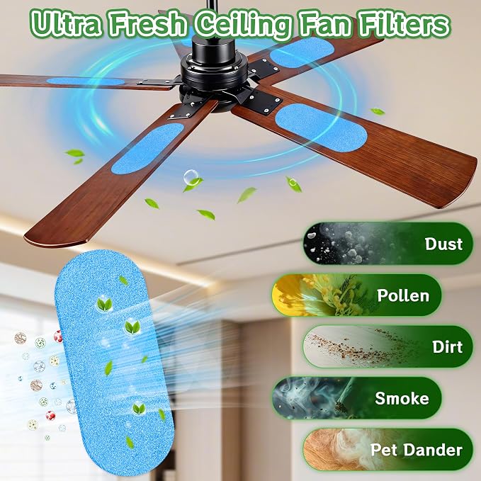 15Pcs Ceiling Fan Air Purifier Filters, Made