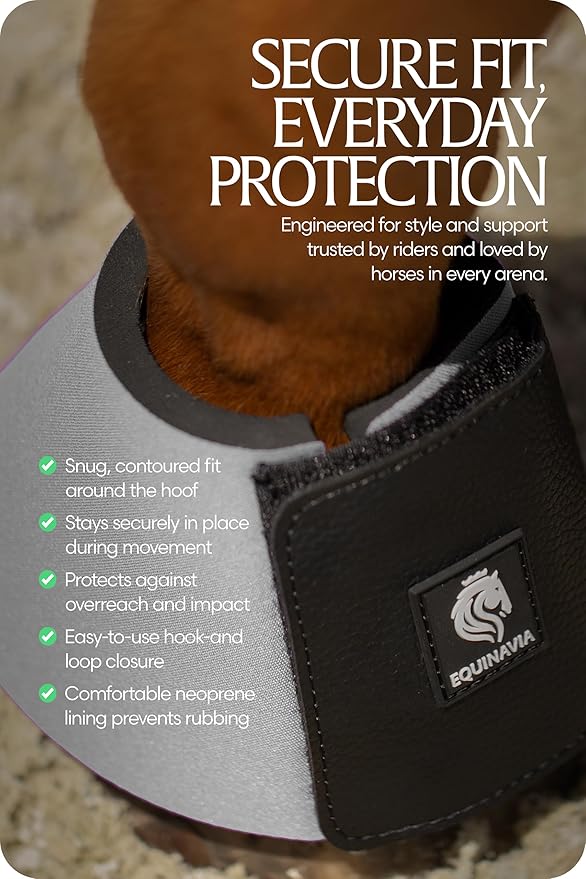 Equinavia Toki Bell Boots for Horses | Neoprene Overreach Boots - Steel Grey - XL