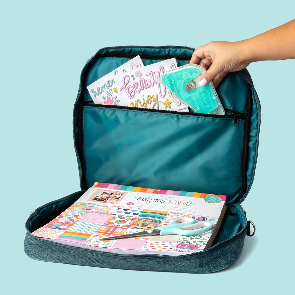 We R Makers Crafter's Shoulder Tote Bag, Mint - Craft Organizer and Storage for Art Supplies, Carrying Case
