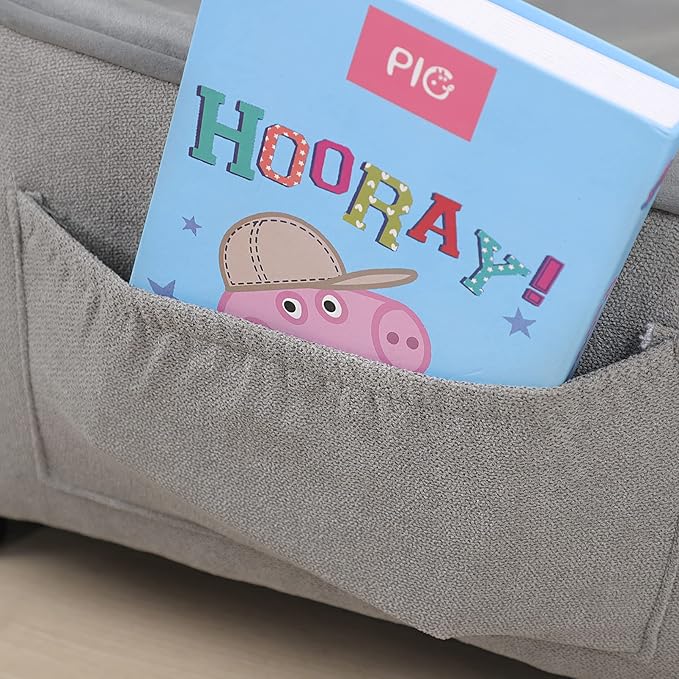 Getifun Pet Sofa Bed, Velvet & Linen Fabric Pet Couch Chair with Removeable & Washable Cushion for Small Dogs Cats (Light Gray)