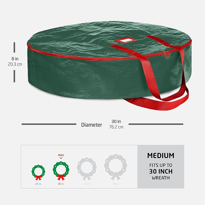 ZOBER Christmas Wreath Storage Container 30 Inch